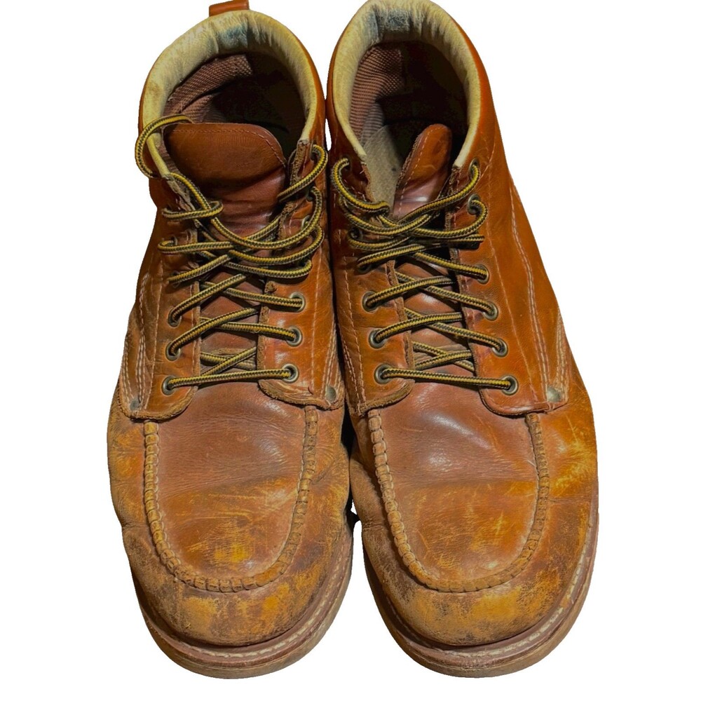 Golden Fox Moc Toe Wedge Pro Work Boot Hi Top Brown Leather Steel Shank Mens 13